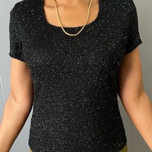 Laurence Kazer Cap Sleeve with beaded details